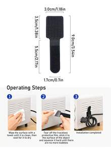 30pcs Cable Management Magic Hook And Loop Ties, Computer Cable Bundlers, Desktop Cable Organizer, Wire Routing Fixing Straps - Black - View 4