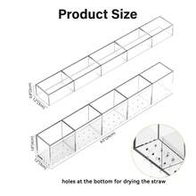 2pcs Adjustable Acrylic Straw Holder, Space-Saving Reusable Straw Storage Box Suitable For Cabinet Door - Multicolor - View 7