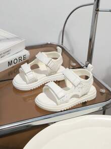 1 Pair Girls' Fashion Versatile Casual Sandals, Soft Bottom Comfortable Sequin Princess Sandals, Toddler First Walking Sandals - White - View 2