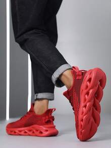 Outdoor All-Season Men's Sports Shoes, Comfortable Non-Slip Men's Casual Shoes, Lightweight Thick-Soled Men's Shoes, Couples Men's And Women's Shoes, New Design Women's Shoes, Brand Original Hiking Shoes, Arab Running Shoes, Large Size, Extra Large Size, 28-46EUR (Asymmetrical Pattern) - Red - View 5