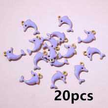 20个13x8毫米不锈钢可爱小海豚珐琅吊坠，不锈钢DIY首饰制作配件 - 海豚 - 查看 11