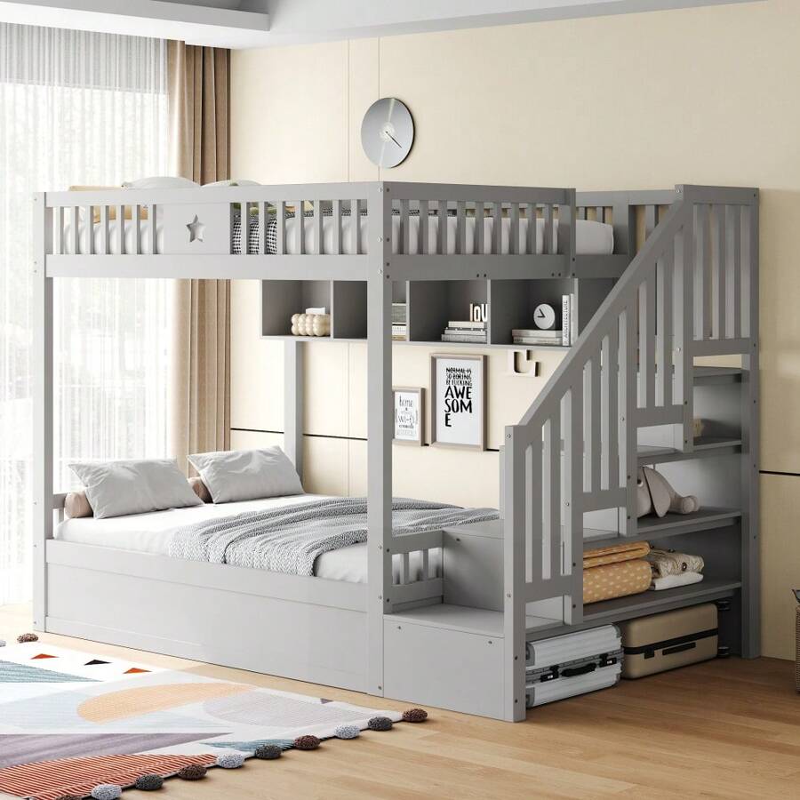 Kids Bed Frames, Headboards & Footboards - Gray + Wood-1 - View 1