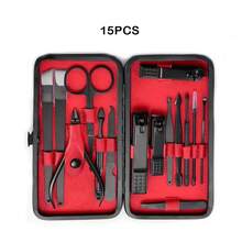 7/8/19件套男士修甲套装，个人护理工具，手指和脚趾甲钳套装，专业指甲和足部护理套装，带旅行收纳盒，指甲修剪器套装，送给男士、丈夫、男友、父亲的礼物 - 紅色 - 查看 10