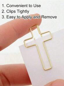 5/10/50pcs Cross Paperclips, Bible Paperclips, Diary Paperclips, Christian Bible Study Supplies, Christian Diary Supplies, Bible Diary Supplies, Bible Clips Back To School Supplies - A - View 3