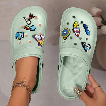 New Women's Casual Sandals For Spring And Summer, Handmade DIY Cute Accessories, Clogs, Summer Multicolored Optional Breathable And Comfortable Soft Soled Slippers, Essential For Beach And Outdoor Vacations, Suitable For All Seasons