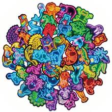 50Pcs Neon Animal Alphabet Stickers - Neon Decals With Animal Names, Educational Waterproof Stickers For Teens' Laptop, Water Bottle & School Supplies - Multicolor - View 12