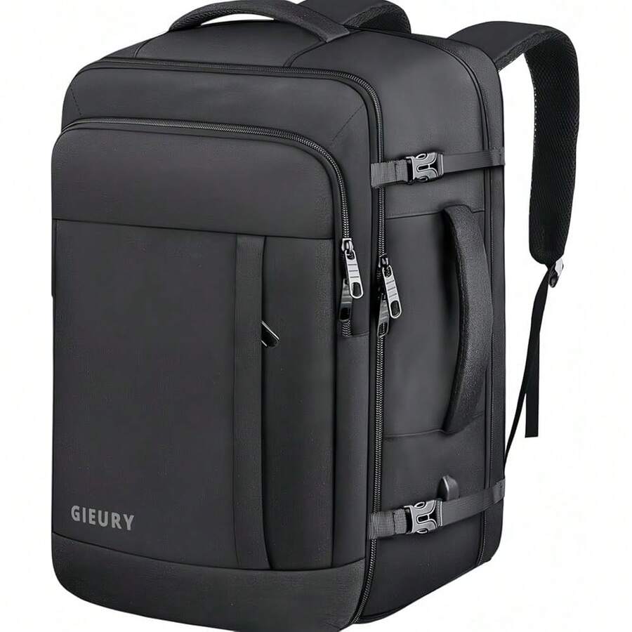 55L Carry On Backpack, Extra Large Travel Backpack For Men & Women, Expandable 60L Big Capacity Bag For Airplanes, Travel Gifts For Men Women, Fits 18.4 Inch Laptop, Luggage Suitcase Daypack, Black - 黑色 - 查看 1