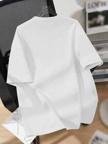 Tween Boy Cartoon Shark Print Crew Neck T-Shirts Spring And Summer Y2K Boy's Casual Tee Soft Tops - White - View 2