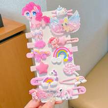 Bộ 14 kẹp tóc hoạt hình My Little Pony, kẹp tóc mái nhiều màu sắc, phụ kiện tóc thời trang cho nữ, kẹp tóc chủ đề ngựa Pony dễ thương phù hợp cho tiệc tùng và sử dụng hàng ngày, món quà sinh nhật, ngày Valentine sáng tạo dành cho bạn bè, phụ nữ và các cô gái. - A - Xem 1