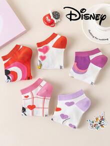 Disney 5/1 Pair Women Ankle Socks, Gift, Summer Socks, Cartoon Mickey, Minnie, Donald Duck, Daisy Socks, Comfortable Breathable Fashion Novelty Socks - Multicolor - View 5