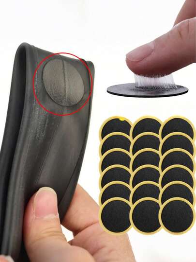 自行车轮胎修补片，橡胶自行车轮胎修补工具套装，适用于所有类型的自行车，自行车爱好者的必备维修工具