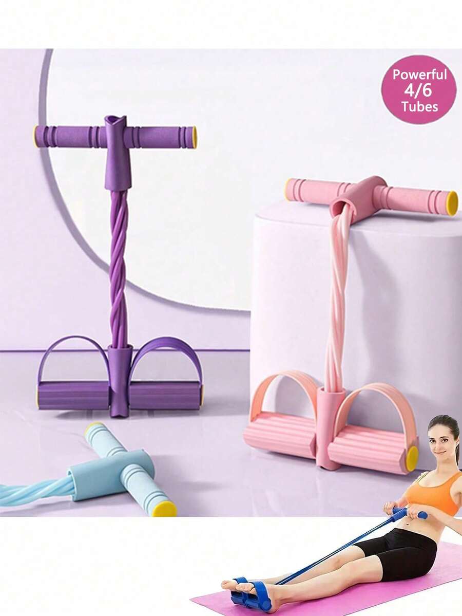 1pc Reinforced Foot Loop Resistance Band For Abdominal, Leg And Yoga Stretching, Fitness Assist Training Device Gym Accessories - Multicolor - View 1