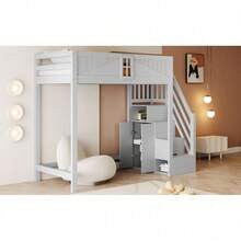 Kids Bed Frames, Headboards & Footboards - Grey + Wood + 90cm*200cm - View 7