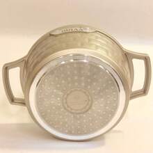 IBRAA Non Stick Aluminium Cooking Pots Set Induction With Lids Handles Deep Fry Pan Oven - Champagne - View 5