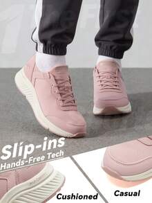 Skechers BOBS ARCH COMFORT B SWEET 轻便透气女士套脚鞋，户外通勤步行鞋，117627-BLSH - 裸粉色 - 查看 1