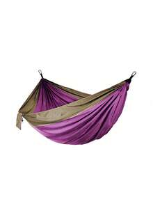 1 pièce Hamac double XL - Accessoires de hamac de camping portable, 7 options de couleurs, convient pour une utilisation en extérieur et en intérieur avec des arbres, hamac de camping en nylon - double ou simple avec sangles pour arbres et sac de transport, convient pour les voyages/le camping/la plage/le jardin, équipement de camping, articles essentiels de camping - Multicolore - Voir 9