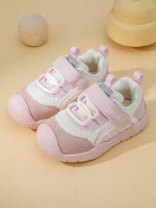 1双儿童/幼儿时尚可爱软底运动鞋，春秋季新款PU魔术贴户外学校跑步休闲鞋，婴儿学步鞋，返校推荐 - 粉色 - 查看 2
