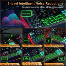 tenlamp Professional Multifunctional Live Sound Card, DJ Mixer With Voice Changer, Independent Adjustment Of High And Low Sound, A Key To Switch A Variety Of Vocal Effects, With A Variety Of Atmospheric Special Effects Sound, Cell Phone And Computer Universal, Suitable For Podcast Recording, Studio Streaming Media Production, Singing Recording, Game Voice - 黑紅 - 查看 5