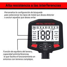 Set profesional de detector de metales ajustable, detector de metales con bobina doble D resistente al agua, gran pantalla LCD retroiluminada, buscador de oro de alta precisión para aventuras al aire libre en la playa, chip avanzado: 5 modos mejorados que incluyen localización precisa, todos los metales, disco, memoria y joyas, poste ajustable, 3 modos de sonido de frecuencia. - Negro - Ver 4