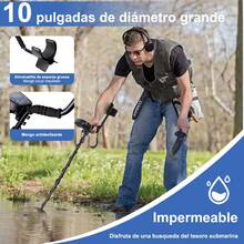 Set profesional de impermeabilidad con detector de metales ajustable, auriculares y pala, detector de metales ajustable y diseño ergonómico, pantalla LCD retroiluminada, detector de metales subterráneo, bobina de búsqueda con retroiluminación LCD, 5 modos de detección de oro, 3 modos de sonido de frecuencia, la varilla de detección permite ajustes de longitud sin fisuras para adaptarse a sus necesidades, diseño impermeable IP68. - Negro - Ver 5