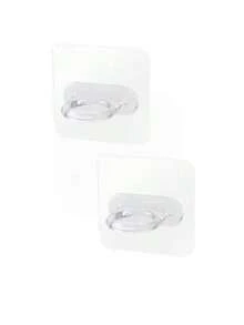 6 piezas de ganchos adhesivos con forma de anillo, soportes para barras de cortina montados en la pared, sin necesidad de perforar, adecuados para colgar gel de ducha, estantes de almacenamiento de cocina y baño - transparente - Ver 10