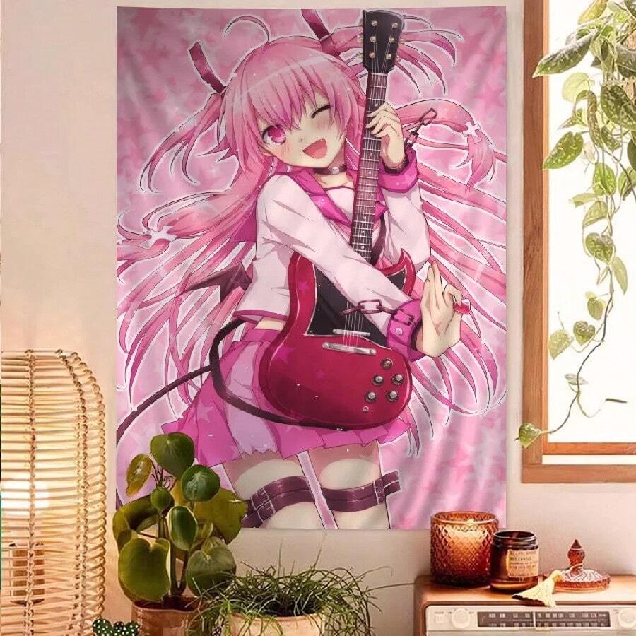 Angel  Cute Tachibana Kanade Hanging Bohemian Tapestry Wall Hanging Tarot Hippie Dorm Japanese Decoration Tapestry Gift(2).Jpg - White - View 1