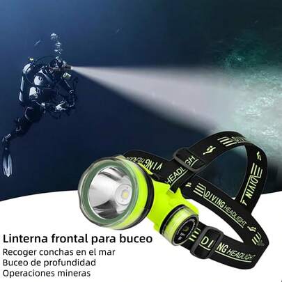 AGUILAMEX Linternas de cabeza para Buceo con LED Brillantes Recargable por USB Impermeables Linterna subacuática Portátil y Multifuncional, Regalo Festivo, Adecuado para Pesca, Emergencias, Trabajo, Mantenimiento, Deportes / Equipo de buceo para submarinismo
