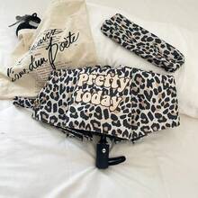 Fashionable Leopard Print Windproof & UV Protection Automatic Folding Umbrella - Leopard Print Series - View 8