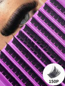 180/160/140/120片D型卷翘DIY假睫毛簇，200片D型卷翘假睫毛，0.07mm D型卷翘8-16mm混合自然款假睫毛，超浓密纤长款卷翘单根假睫毛，纤细纤长款假睫毛，纤长卡通款假睫毛，适合新手在家使用，180片超浓密假睫毛，180片大容量装 - DD - 查看 11