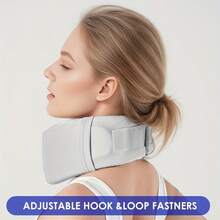 RPPR 1pc Adjustable Double-Layer Breathable Cervical Collar, Soft Foam Padded Removable Cover, Suitable For Night, Daily Life, Travel, Driving, Fits Neck Circumference 30-40cm, Grey - Grey - View 7
