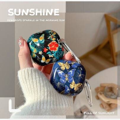 Butterfly Design Protective Case Compatible With Samsung Galaxy Buds 2/Buds Pro/Buds Live/Buds 2 Pro/Buds FE Earphones