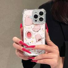 Cute Pink Creatures Transforming Into Various Objects. This Stylish Phone Case Is Compatible With Samsung, Apple,  OPPO, ,And So On.Made Of Flexible TPU Material,Shock-Resistant,Scratch-Resistant, It Offers Excellent Drop Protection And A Comfortable Grip. It's An Ideal Gift For Family, Friends, And Loved Ones, And A Perfect Choice For Festivals,Fundas Para ,Cardholder  Cases,Valentine's Day,Quick Ship Items - 無色 - 查看 5