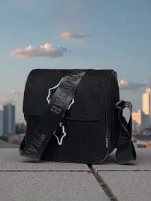 Men's Messenger Bag, Large Capacity Lightweight Casual Crossbody Bag With Reflective Stripe, Shoulder Sling Bag, Popular Flap Small Square Bag, Suitable For Daily Commute And School - Multicolor - View 8