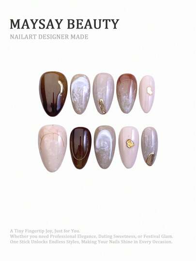 10pcs Short Oval Fake Nails With Cool Black-Silver-Gray Gradient Glitter, Fine Rhinestone Accents, 3D Texture & Ice Crack Design Edgy High-End Style 100% Handmade Press On Acrylic Nails Reusable Nail Supplies Including 1pc Jelly Glue,1pc Stick And 1pc Nail File For Women's Daily Or Party Wear