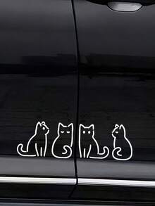 Katzen-Heckscheibenwischer-Aufkleber, Rückspiegel-Aufkleber, Frauen-Rückspiegel-Autosticker, Vinyl-Aufkleber zum Schutz vor Kratzer, Glasdekorations-Autosticker, geeignet für Fensteraufkleber, exquisiter Autosticker, geeignet für Autos, Computer, Fahrräder, Dekorationsaufkleber für Rückspiegel, Autozubehör für Frauen - Weiss - Übersicht 9