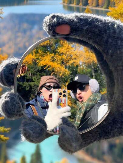 Travel Photography Essential - Small Round Mirror In Various Sizes, Suitable For Taking Photos. Designed With Convex Lens, Can Capture Wide-Angle Shots, An Ideal Gift For Travel Buddies, Selfie Tool, Portable Gear