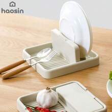 High-Quality White Cream Style Multifunctional Lid Holder - Plastic Kitchen Organizer for Spoons, Spatulas & Pot Lids - Branco - Visão 9