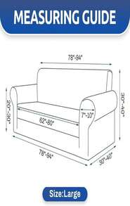 KEKUOU Stretch Sofa Cover Slipcover ,Couch Covers For 3 Cushion Couch Sofa Pet Friendly (78"-94") Furniture Protector Sofa With Elastic Bottom For Kids,Dog, Jacquard Small Checked(Large,Khaki) - Color15 - 查看 4