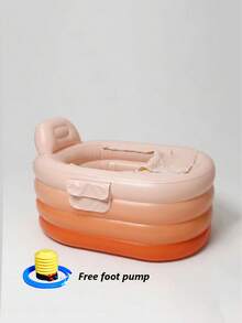 1 Peça Banheira Inflável Portátil para Adultos, com Bomba de Pé - Inflação e Drenagem Fáceis, Ideal para Spa em Casa, Banhos Quentes/Gelo, Dobrável para Armazenamento - Presente Perfeito - A - Visão 11