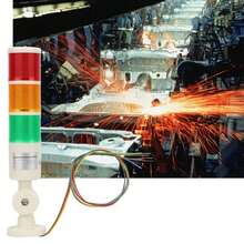 Luz indicadora de alarma de máquina herramienta CNC tricolor roja/naranja/verde con zumbador, 24 VCC - Multicolor - Ver 3