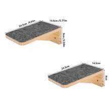 2pcs Wall-Mounted Cat Steps With Felt Pad, Modern Cat Wall Shelf, Cat Tree - 2 Pieces - View 3