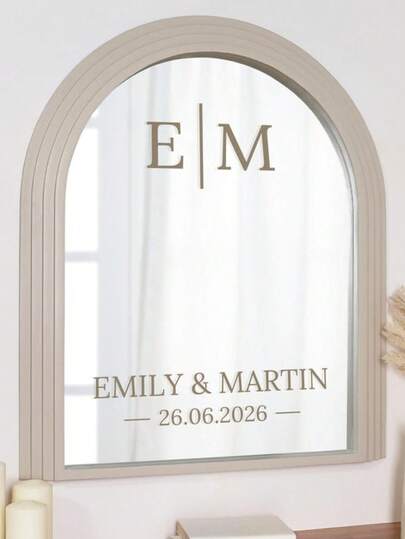 1pc- Custom Wedding Mirror Stickers, Welcome To Our Wedding Entrance Sign, Custom Vinyl Decal Sticker Mirror, Wedding Sign Decoration DIY Wedding Decal, Custom Mirror Engraving Decal Sticker, Wedding Items, Wedding Decoration, Anniversary, Birthday, Multi-Functional, Ideal Gifts For Him, For Anniversaries, For Valentine's Day, For Mother's Day, For Birthdays, For Father's Day, For Graduation, For Weddings, For Housewarming