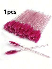 70pcs/Set Rose Red Mascara Disposable Micro Eyelash Comb Brush Set, Eyelash Extension Brush, Mascara Applicator Wands - Hot Pink - View 8