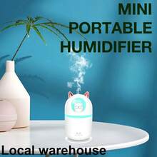 Humidificador portátil con forma de gato - Bajo nivel de ruido de 28dB para auto, dormitorio y plantas | Fácil de rellenar y limpiar | Almacén local - A - Ver 7
