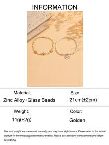 2pcs/Set Summer Beach Vacation Style Pearl Beaded Anklet, Drip Glaze Shell Pendant Faux Pearl Starfish Accessory Jewelry, Suitable For Women Everyday And Holiday Wear - Multicolor - View 5