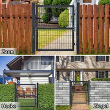 Garden Gate For Rigid Panel Fence - Entrance Gate With Posts, Lock And Hardware (Anthracite Colour) - Gate, Fencing, Fencing - 125 X 100cm - View 4
