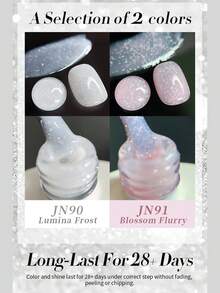 BORN PRETTY 10毫升雪花亮片果冻指甲油，乳白色和粉色亮片，持久不脱色，适合居家和美甲沙龙使用。 - 彩色 - 查看 3