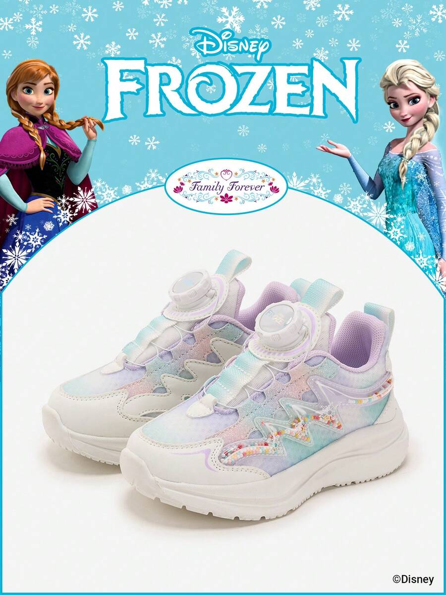 Disney 1 Pair Frozen Themed Children's Athletic Shoes, Including Princess, Anna Princess And Arendelle Princess Sneakers, Suitable For Daily, Holiday Sports And Outdoor Wear. Comfortable, Non-Slip, Breathable Soles - Mauve Purple - View 1