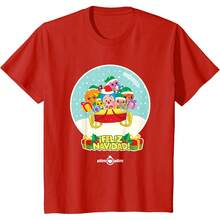 Plim Plim Snow Globe Christmas Design - Magical Day Scene T-Shirt All Seasons,220g Pure Cotton Single-Sided Printed Crew Neck Short-Sleeved T-Shirt,Unisex Top,Base Layer - 顏色3 - 查看 1