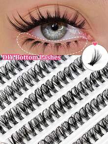 120 Clusters Eyelashes, 30D Single Length Individual False Eyelashes With Full Curling And Natural Looking - Black - View 1